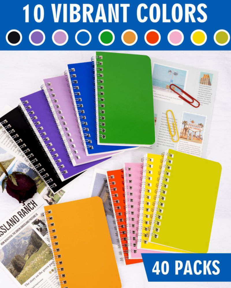 Cuadernos Dynta 3x5 pulgadas paquete de 40 espiral 120 páginas