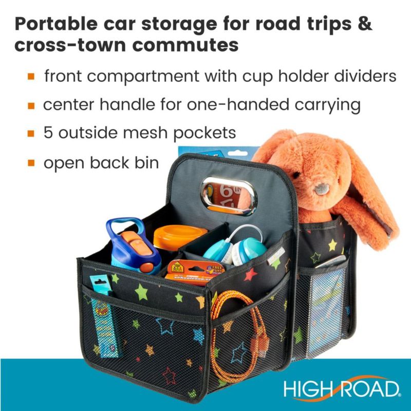 Organizador de coche Caddy High Road con portavasos y asa