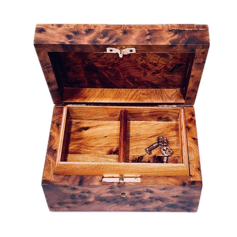 Caja de Recuerdos BAZAARDI de Madera de Thuya Mediana con Cerradura