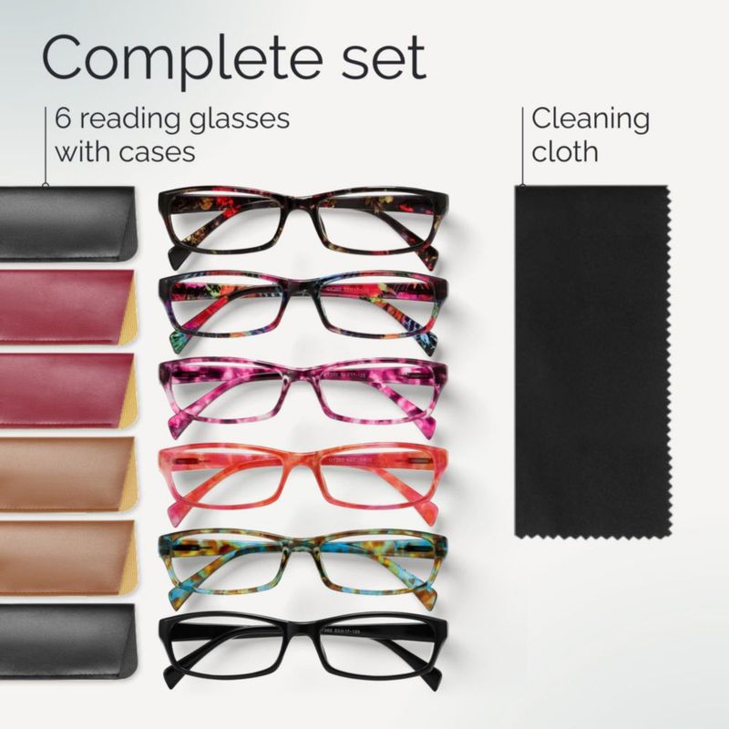 Gafas de lectura Gaoye Pack de 6 con protección de luz azul y bisagra de resorte