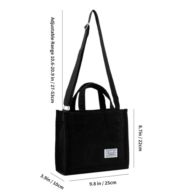 Bolso REDSINDA 25x12x20 cm de pana negro bandolera