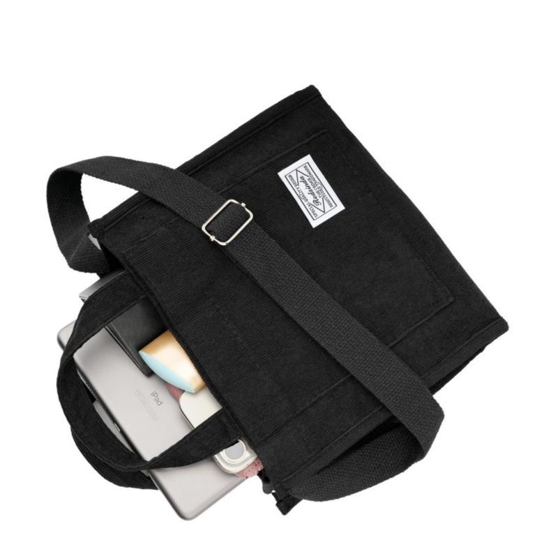 Bolso REDSINDA 25x12x20 cm de pana negro bandolera
