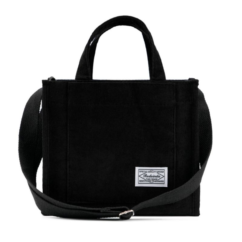 Bolso REDSINDA 25x12x20 cm de pana negro bandolera