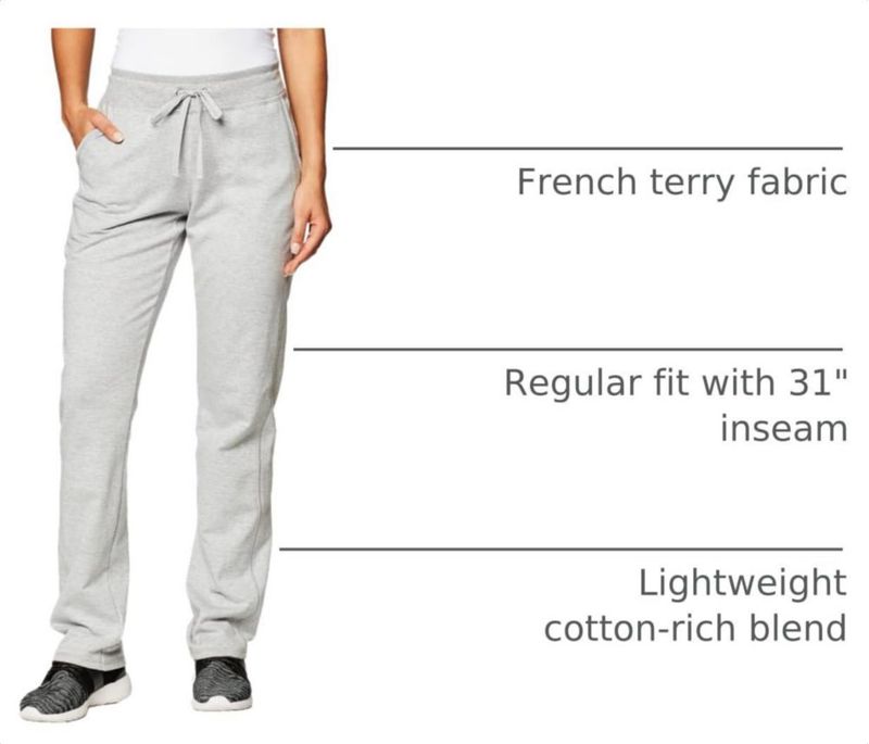 PANTALONES Hanes XL Gris Acero (French Terry)