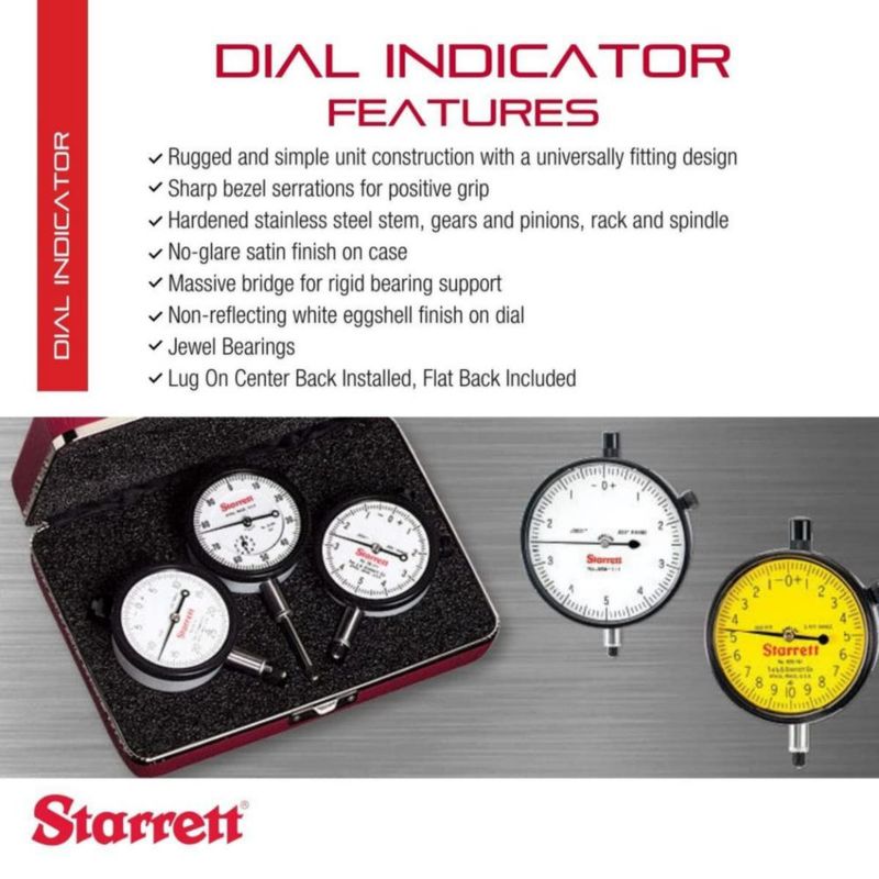 Indicador de Carátula Starrett 0‑0250" Graduación 0001"
