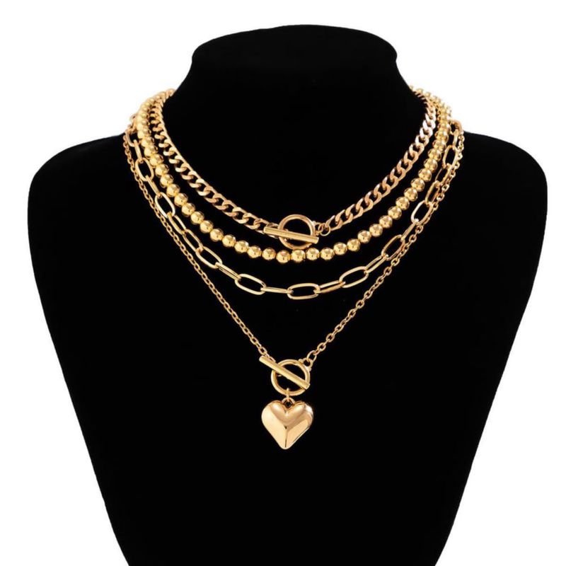 Collar Otxas de Capas Dorado Sin Decoloración de Gran Calibre