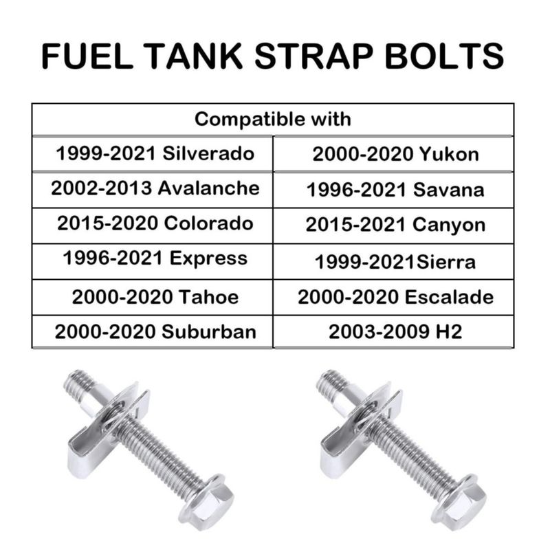 Tornillos de Correa para Tanque de Combustible ROOTMUTIFY 2 uds Acero Inoxidable 304