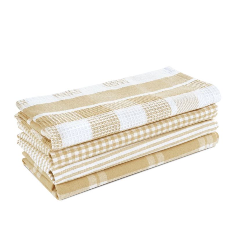 Toalla LANE LINEN 33x71 cm Algodón Pack de 4 Beige