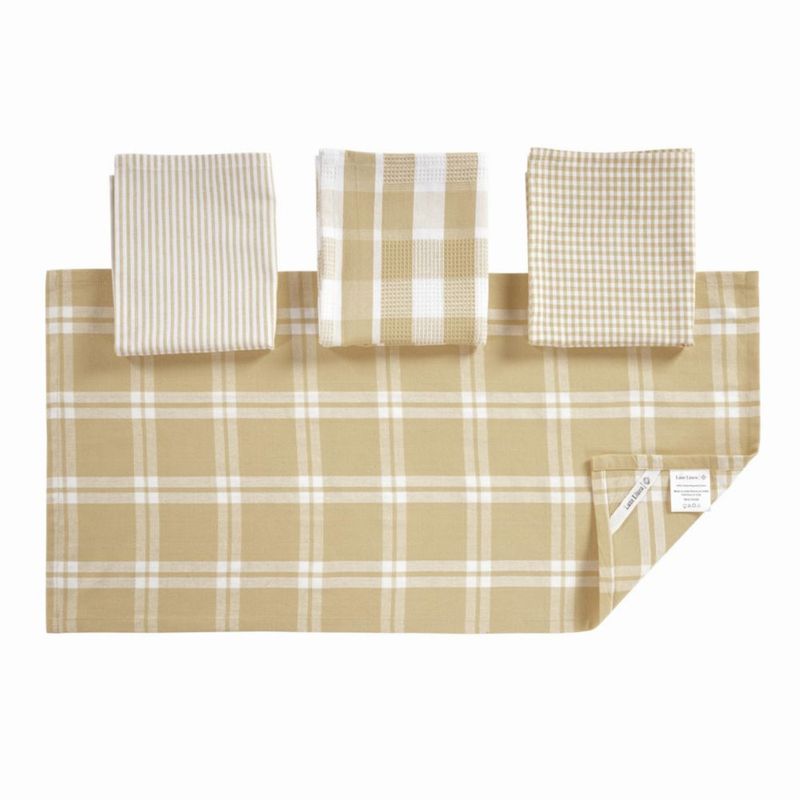 Toalla LANE LINEN 33x71 cm Algodón Pack de 4 Beige