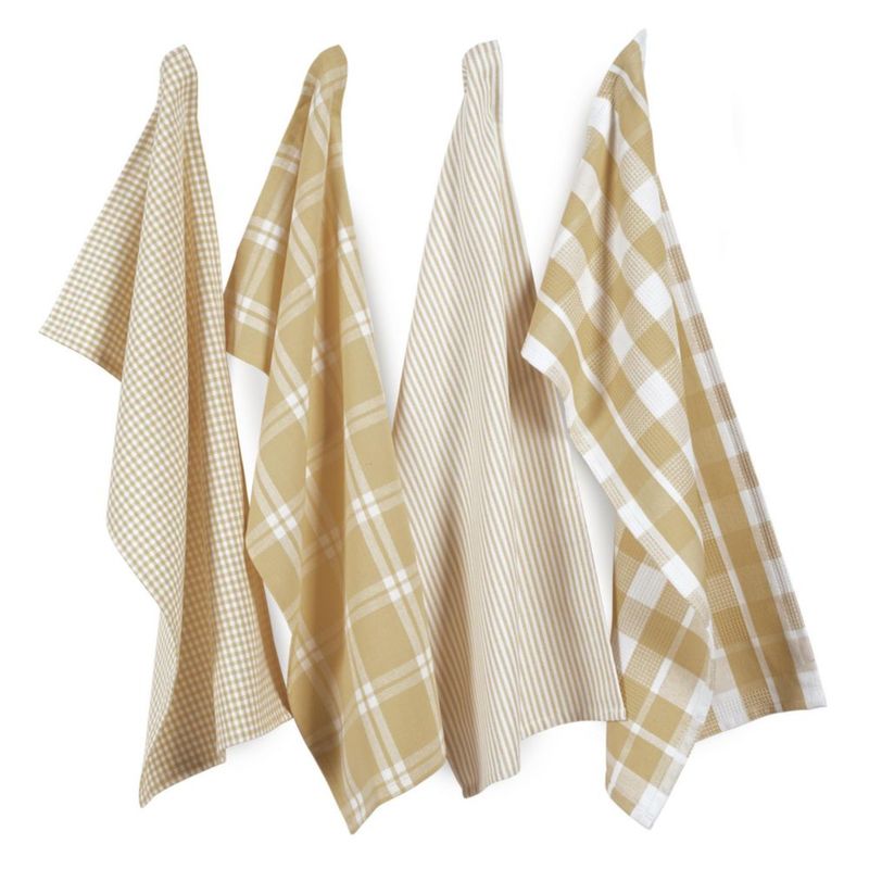 Toalla LANE LINEN 33x71 cm Algodón Pack de 4 Beige