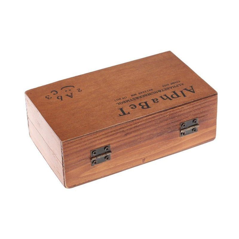 Set de 70 sellos alfabéticos Warmtree con letras de madera