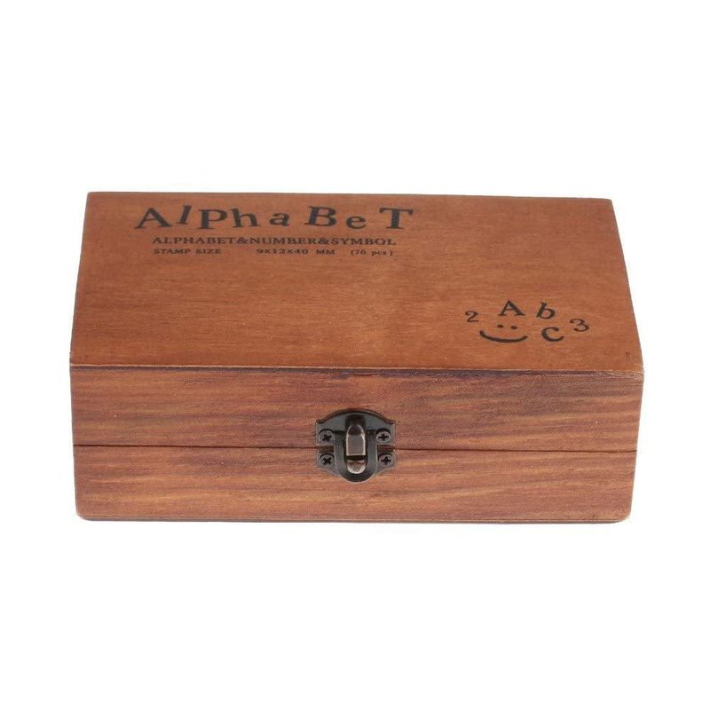 Set de 70 sellos alfabéticos Warmtree con letras de madera