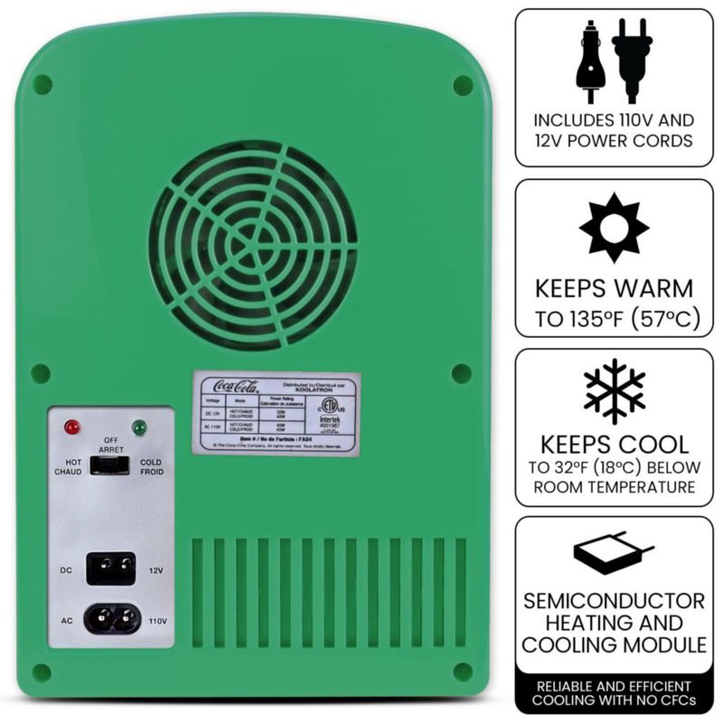 Refrigerador portátil Koolatron 4 L 12 V/110 V Verde Sprite
