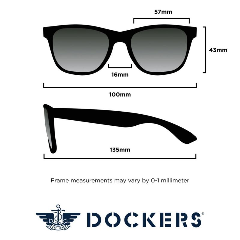 Gafas de sol DOCKERS 57 mm Polarizadas Navigator Negro