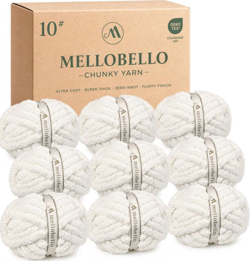 Hilo Mellobello Jumbo Chunky Pack de 9 unidades Crema 25 yd (23 m) / 227 g