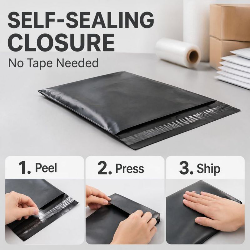 Sobres de Polietileno Nest Gleam 37x48 cm Negro 100 uds