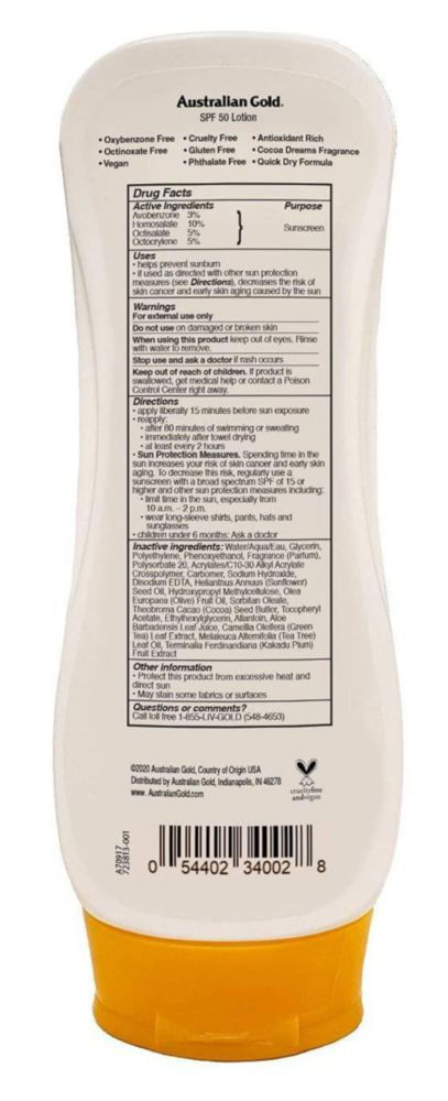 Crema solar Australian Gold SPF 50 237 ml (pack de 3)