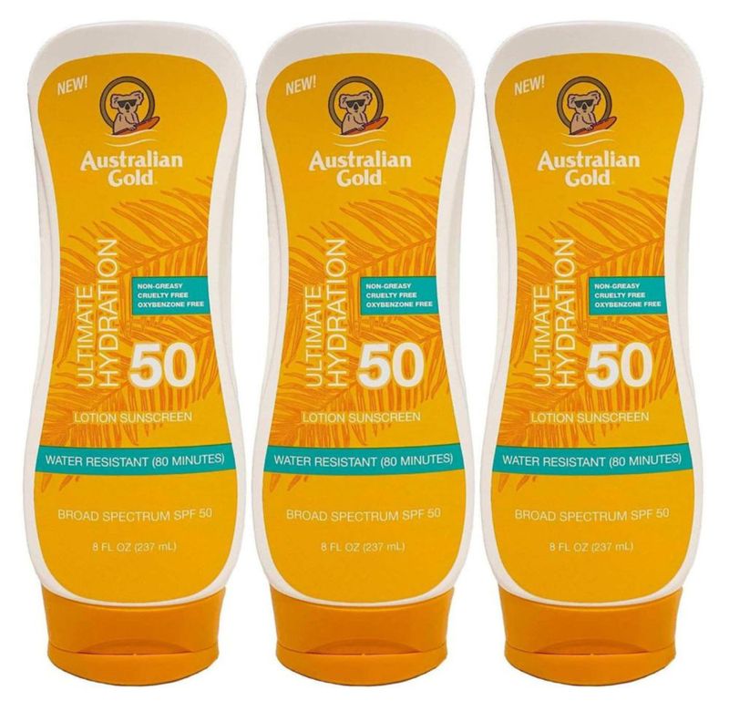 Crema solar Australian Gold SPF 50 237 ml (pack de 3)