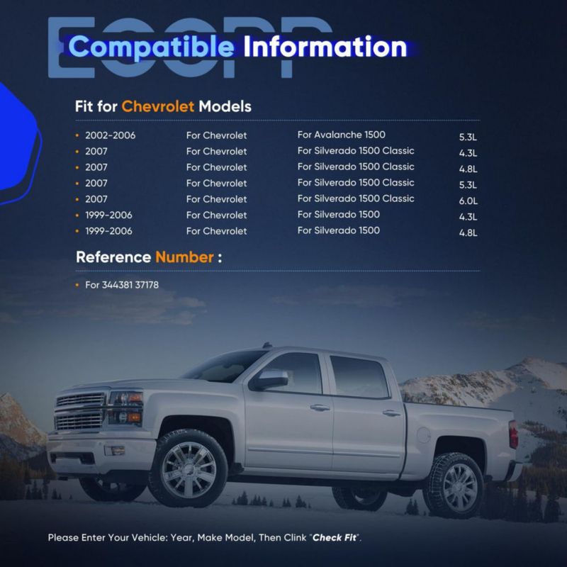 Par de amortiguadores delanteros ECCPP 2x para Chevy Avalanche 1500 02-06