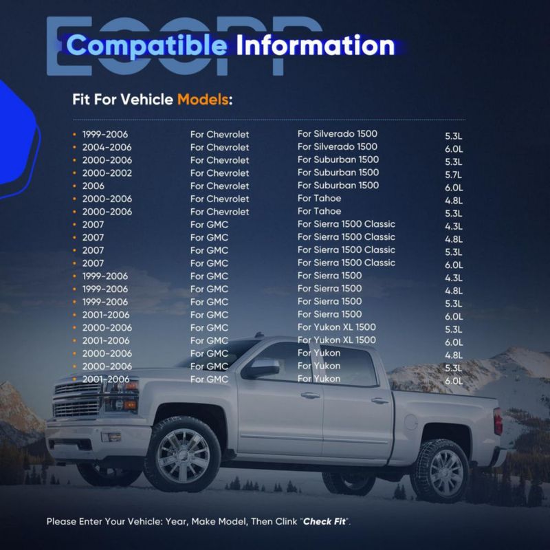 Par de amortiguadores delanteros ECCPP 2x para Chevy Avalanche 1500 02-06