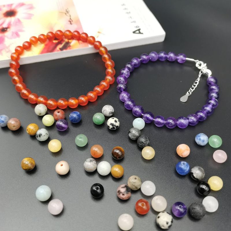 Cuentas de piedras semipreciosas GangGangHao 6 mm 1200 piezas 24 colores