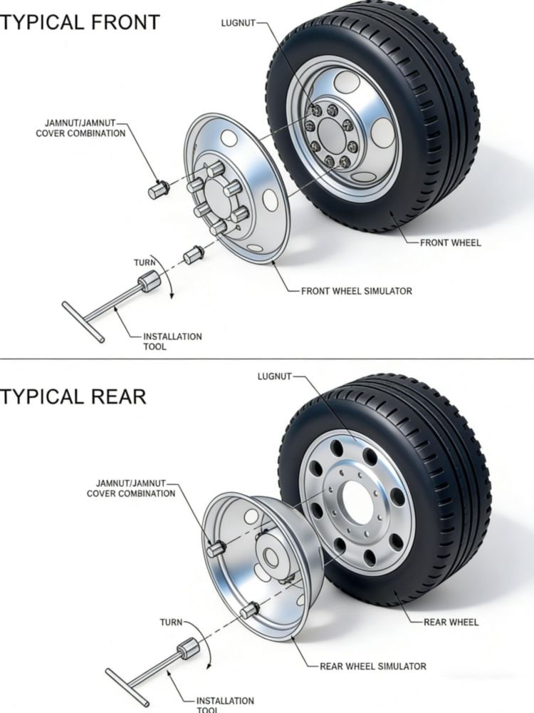 Tapacubos VICOJETOR 4 piezas 17" Ford F-350 Acero Pulido