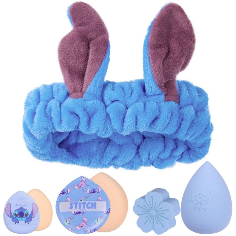 Set de brochas y esponjas de maquillaje Get Trend Disney Stitch azul