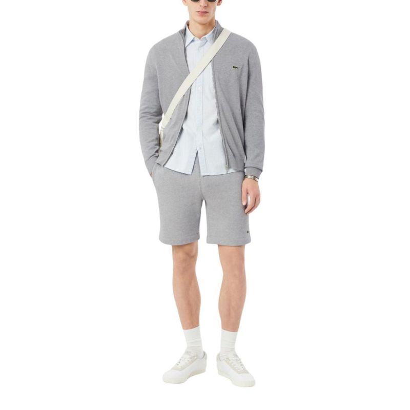 Suéter Lacoste con Cremallera y Cuello Alto de Algodón – Talla Grande