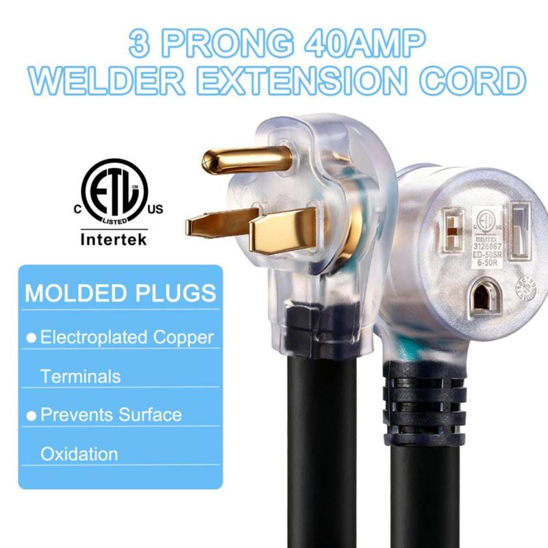 CABLE DE EXTENSIÓN Suplevel 12 m 8 AWG NEMA 6‑50 para Soldadura