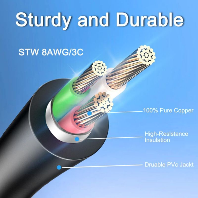 CABLE DE EXTENSIÓN Suplevel 12 m 8 AWG NEMA 6‑50 para Soldadura