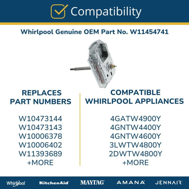 Transmisión para Lavadora de Carga Superior Whirlpool W11454741 OEM
