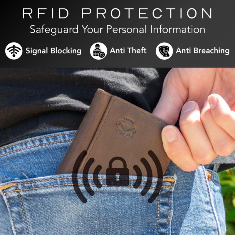 Cartera Tríptica de Cuero con Protección RFID para 11 Tarjetas - Stealth Mode