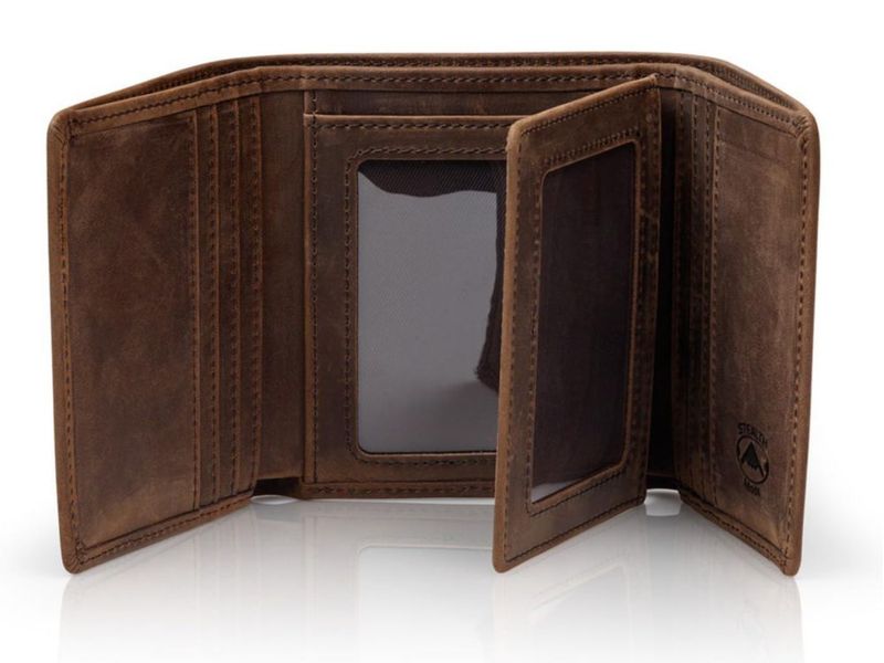 Cartera Tríptica de Cuero con Protección RFID para 11 Tarjetas - Stealth Mode