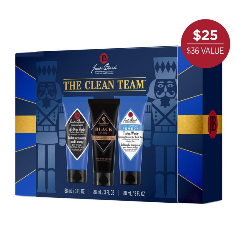 Jack Black Clean Team Set de Gel de Baño para Hombre – Tres Fórmulas