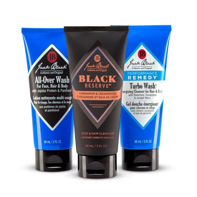 Jack Black Clean Team Set de Gel de Baño para Hombre – Tres Fórmulas