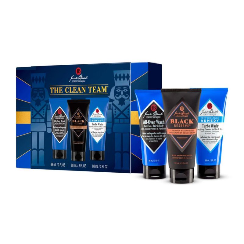 Jack Black Clean Team Set de Gel de Baño para Hombre – Tres Fórmulas