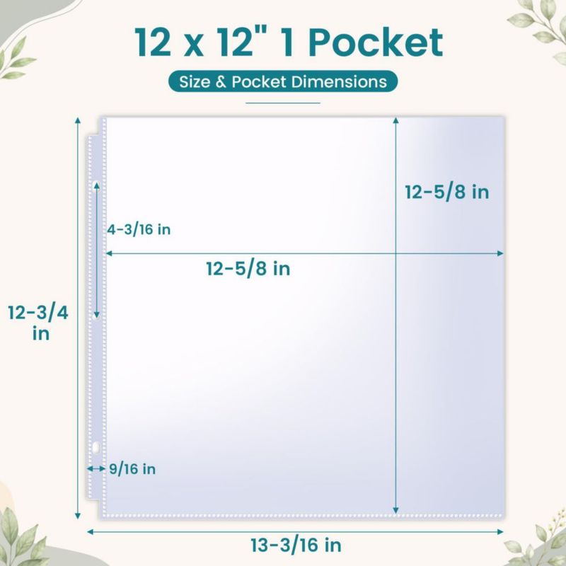 Fundas protectoras de página Sooez 30 uds 12x12 1 bolsillo