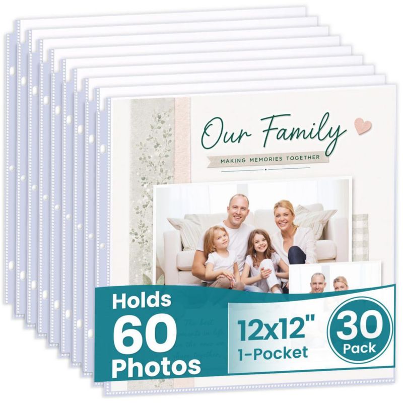 Fundas protectoras de página Sooez 30 uds 12x12 1 bolsillo