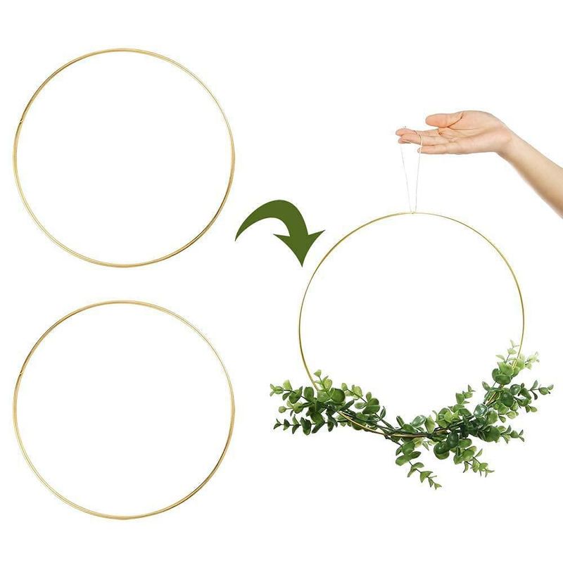 Guirnalda LECZIVOEN 25 cm metal dorado paquete de 2
