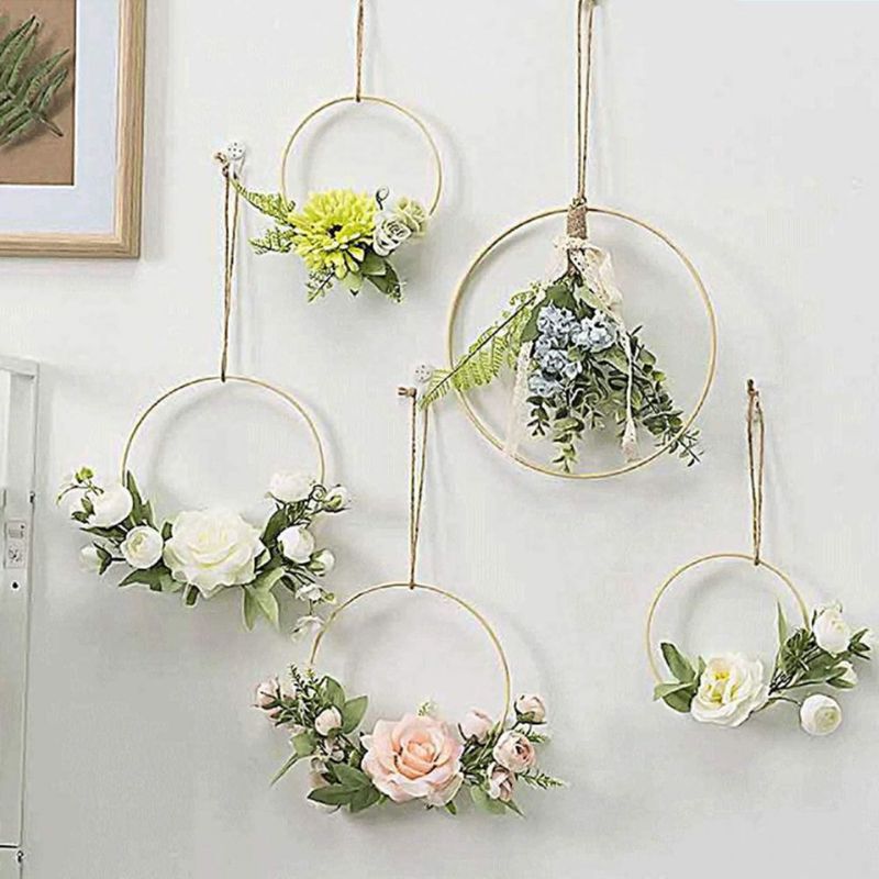 Guirnalda LECZIVOEN 25 cm metal dorado paquete de 2