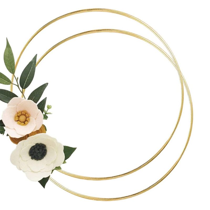 Guirnalda LECZIVOEN 25 cm metal dorado paquete de 2