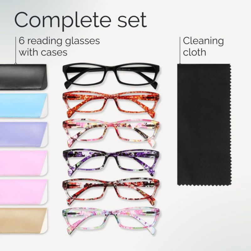Gafas de Lectura Gaoye Pack de 6 con Luz Azul para Mujeres y Hombres