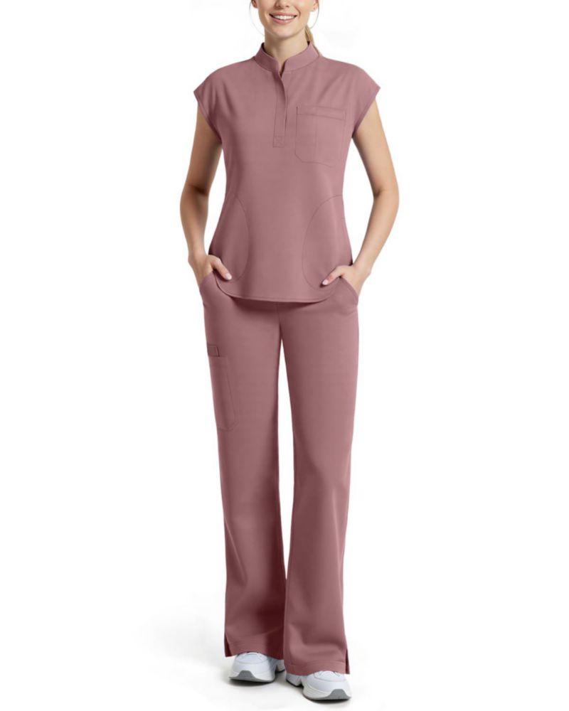 Conjunto de Scrubs Dvoliaw para Mujer – Top sin mangas de 11 bolsillos y pantalón