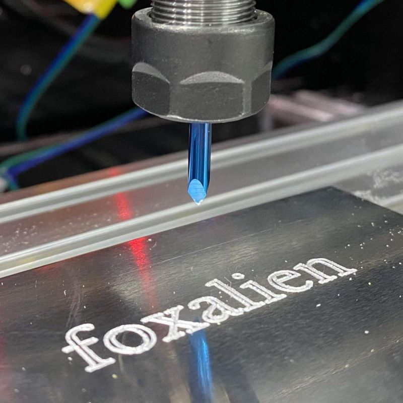 Juego de fresas V de 01 mm FoxAlien para router CNC vástago 1/8 "