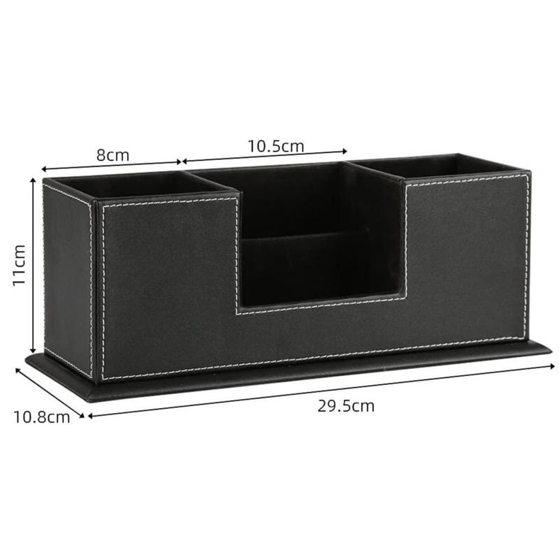 Organizador de Escritorio KINGFOM 295 x 11 x 11 cm Cuero Negro