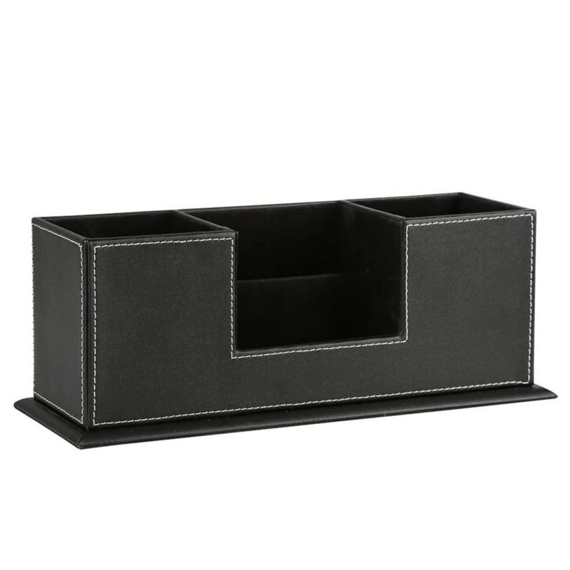 Organizador de Escritorio KINGFOM 295 x 11 x 11 cm Cuero Negro