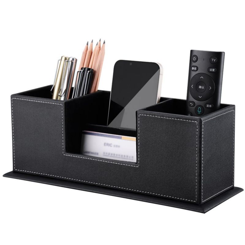 Organizador de Escritorio KINGFOM 295 x 11 x 11 cm Cuero Negro