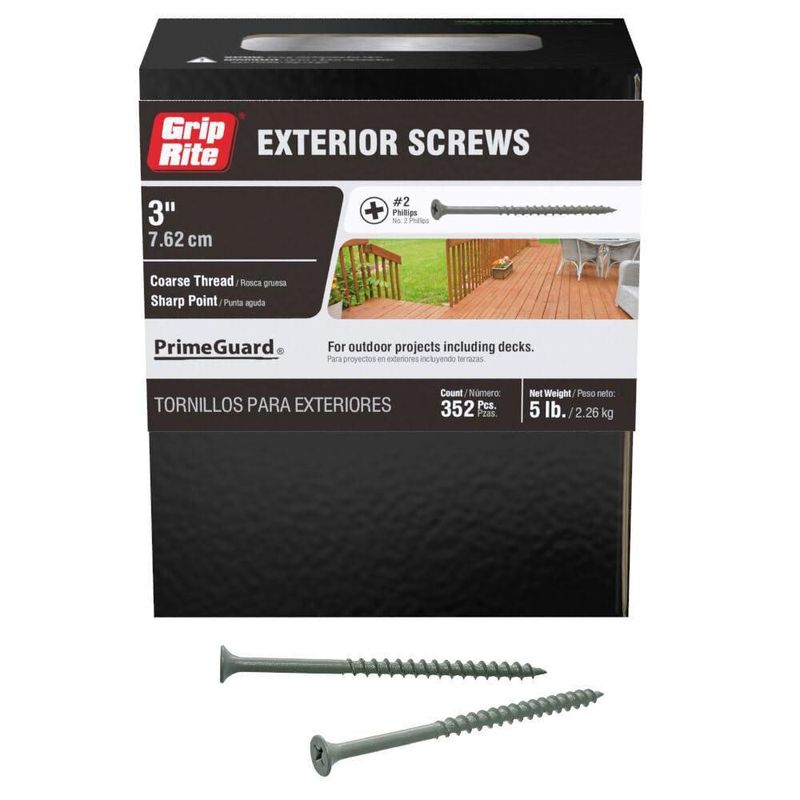 Tornillo para Deck Grip‑Rite #8 x 76 cm 5 lb Gris Grueso