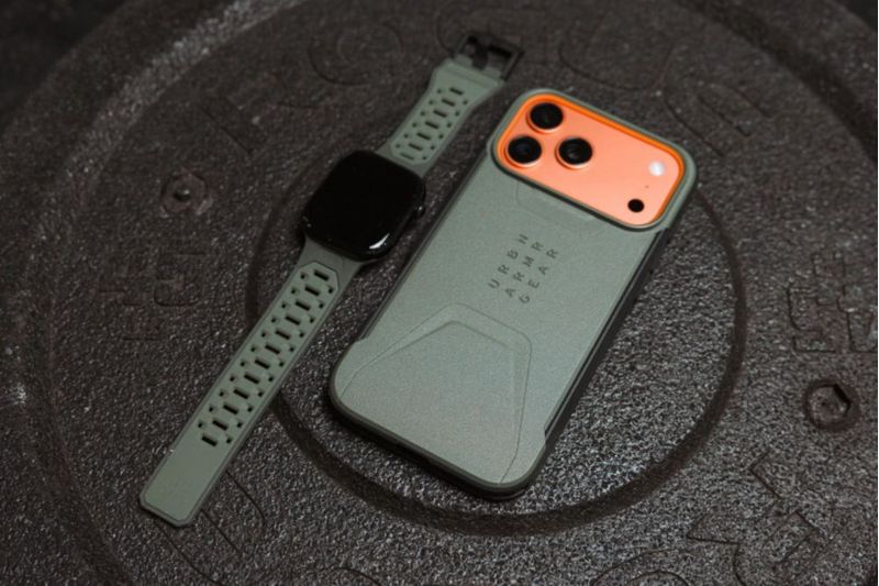 Funda URBAN ARMOR GEAR para iPhone 18/17 Pro – Oliva/Naranja