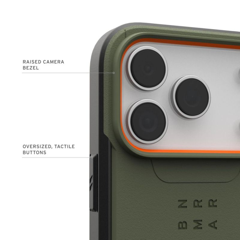 Funda URBAN ARMOR GEAR para iPhone 18/17 Pro – Oliva/Naranja